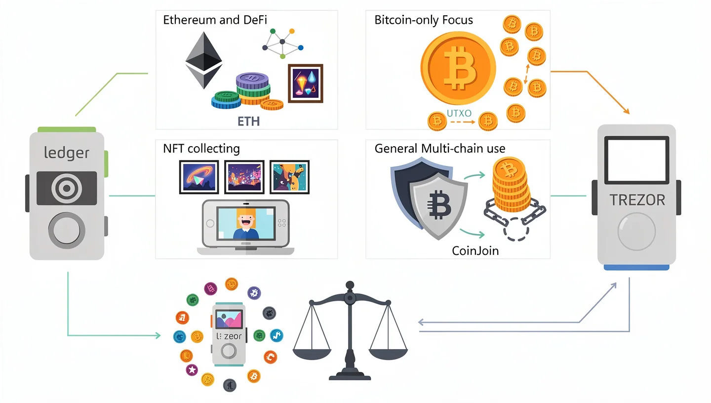 Ledger vs Trezor Head-to-Head by Use Case