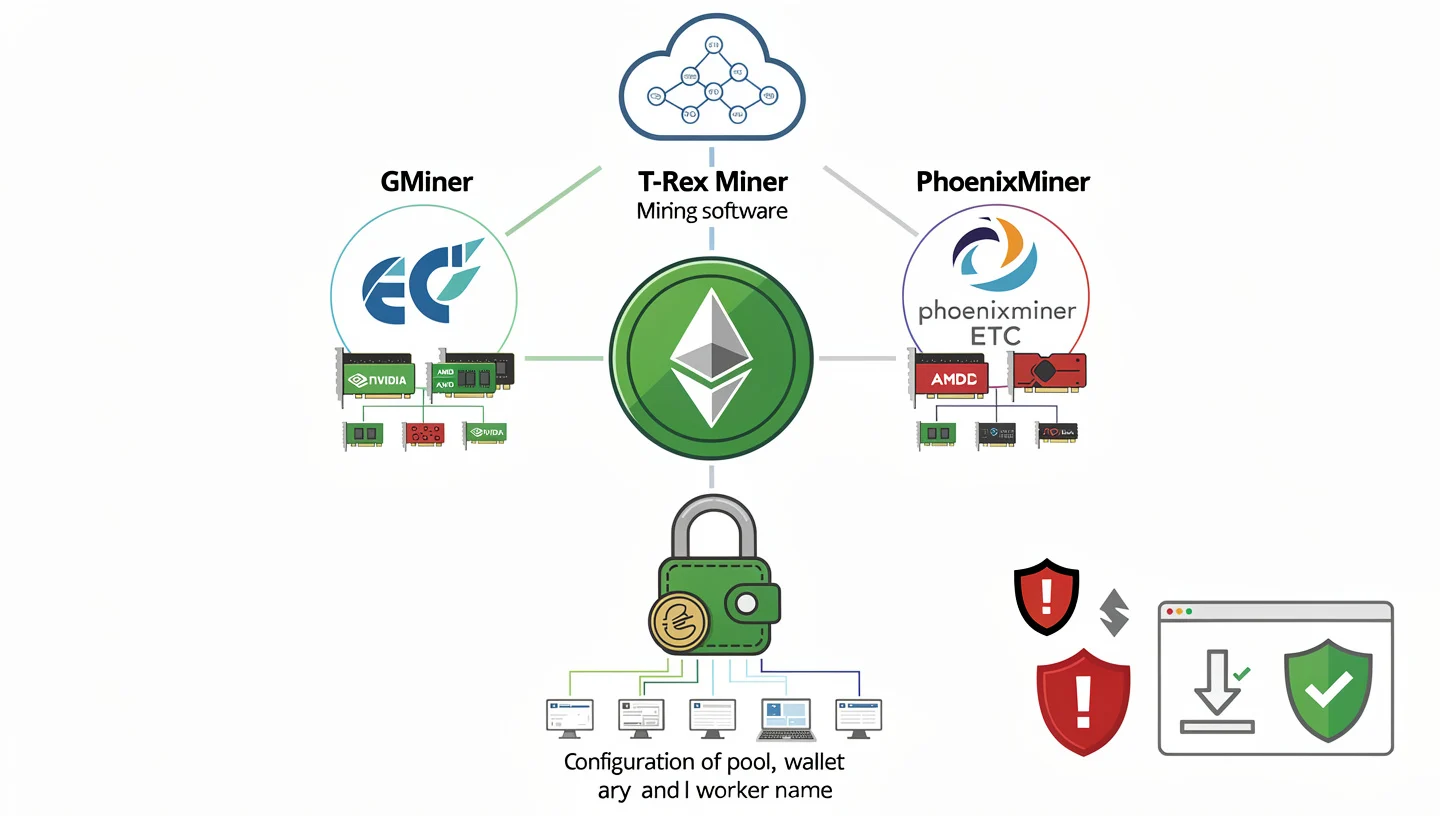 Mining software for ETC - GMiner, T-Rex Miner, and PhoenixMiner