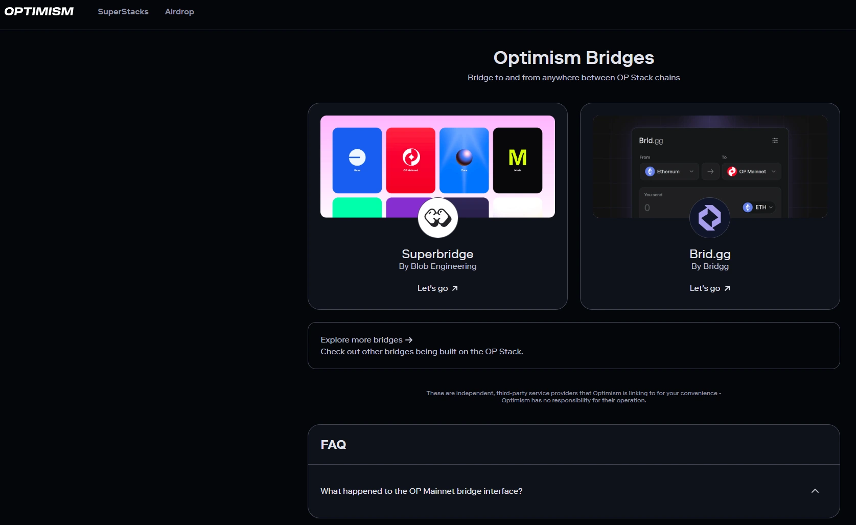 official Optimism bridge